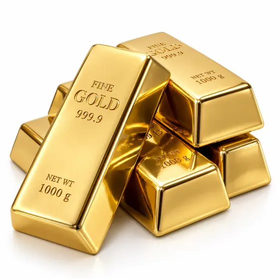 Stack of fine gold bars